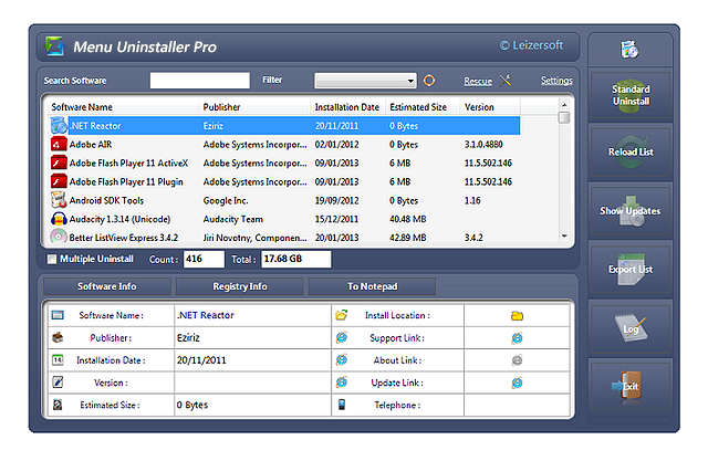 Menu Uninstaller Pro